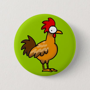 Macaron Rond 5 Cm Coq drôle