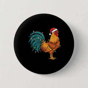 Macaron Rond 5 Cm Coq Je Rock Un Coq De Fête Dans Un Chapeau De Père