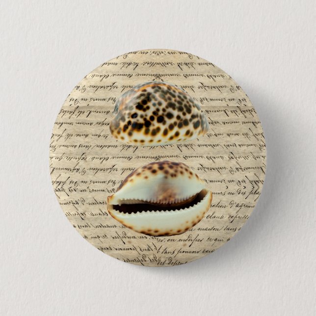 Macaron Rond 5 Cm Coques de cowrie (Devant)