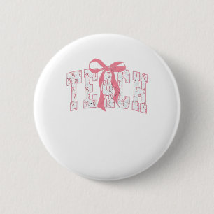 Macaron Rond 5 Cm Coquette Bow Pencil Design Enseignants Enseignants