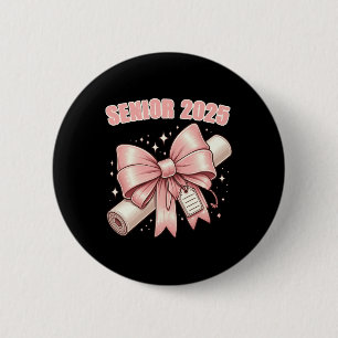 Macaron Rond 5 Cm Coquette Bow Senior 2025 Graduation Long Sleeve