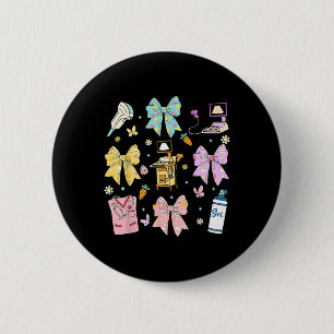 Macaron Rond 5 Cm Coquette Bow Sonographer Easter Ultrasound Tech So
