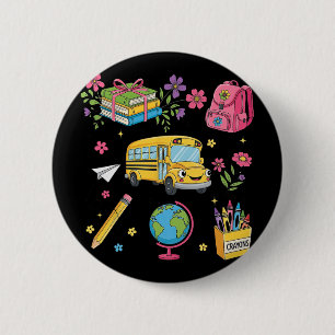 Macaron Rond 5 Cm Coquette Floral Premier Jour De Maternelle Jardin 