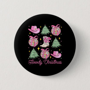 Macaron Rond 5 Cm Coquette rose de Noël Bow Xmas Tree