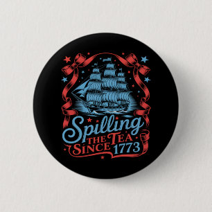 Macaron Rond 5 Cm Coquette Spilling The Tea Depuis 1773 4 juillet