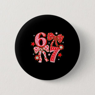 Macaron Rond 5 Cm Coquette Valentine 67 Six Seven Nœud Valentines 6