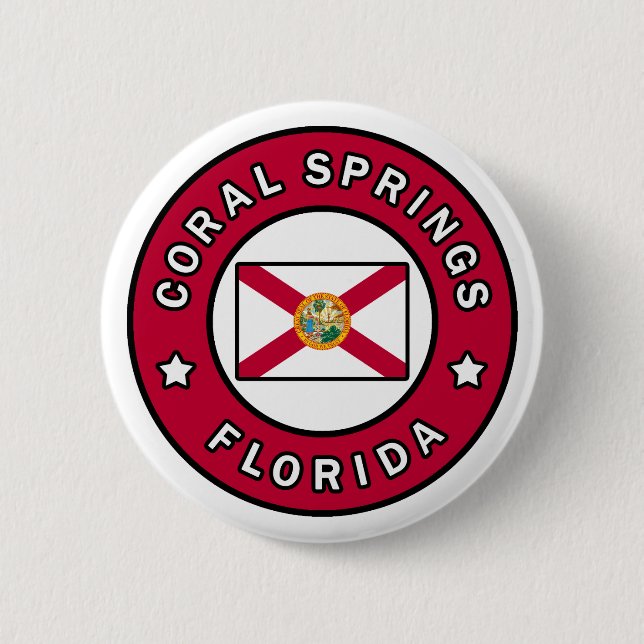 Macaron Rond 5 Cm Coral Springs Floride (Devant)