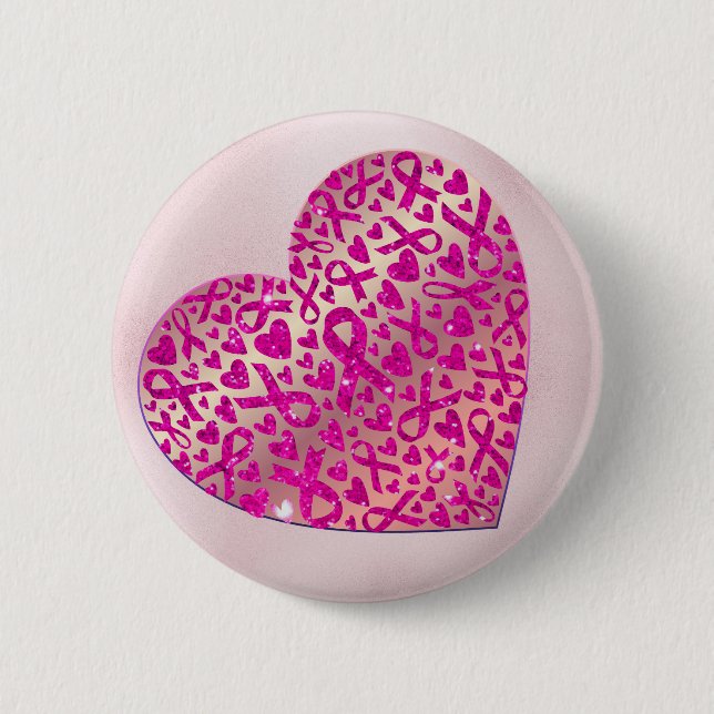 Macaron Rond 5 Cm Corazón apoyo contra el Cáncer de Mama Camiseta (Devant)