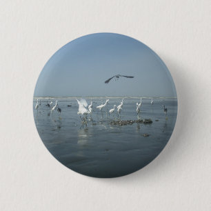 Macaron Rond 5 Cm Corbeau noir et grues blanches : un contraste dans