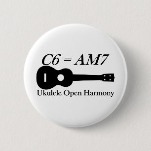 Macaron Rond 5 Cm Cordes ouvertes d'ukulélé
