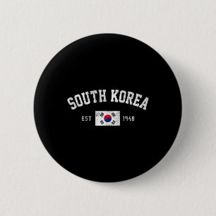 Macaron Rond 5 Cm Corée du Sud Établie en 1948 Drapeau sud-coréen In