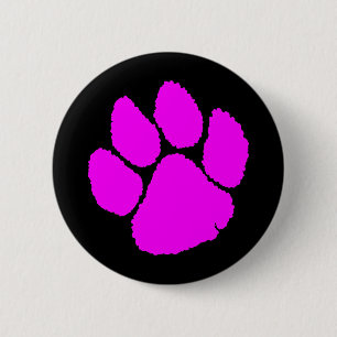 MACARON ROND 5 CM COREY TIGRE '80 RÉTRO GRIFFE DE TIGRE ROSE
