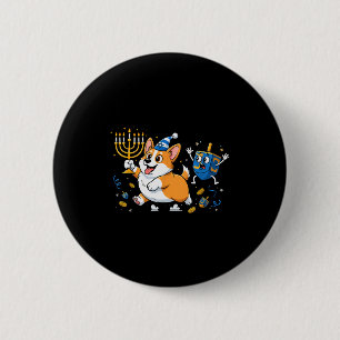 Macaron Rond 5 Cm Corgi Dreidel Menorah Hanukkah Enfants Femmes M Dr