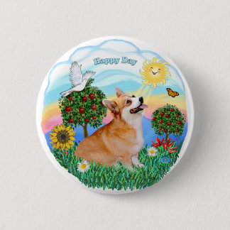 Macaron Rond 5 Cm Corgi gallois (Pembroke 7b)