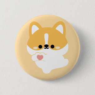 Macaron Rond 5 Cm Corgi mignon