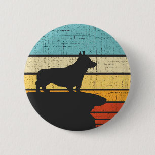 Macaron Rond 5 Cm Corgi Retro Vintage 60s les années 70 propriétaire