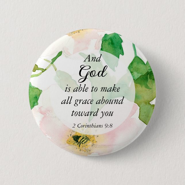 Macaron Rond 5 Cm Corinthiens Bible Scripture Honeybee Flower (Devant)