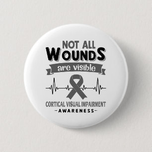 Macaron Rond 5 Cm Cortical Visual Impairment Awareness Month Ribbon