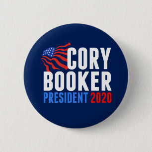 Macaron Rond 5 Cm Cory Booker pour Président 2020