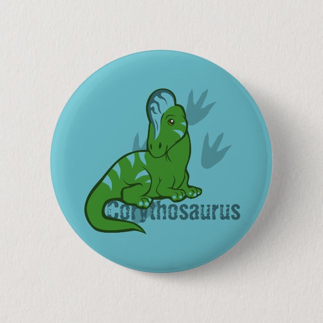 Macaron Rond 5 Cm Corythosaurus (Devant)