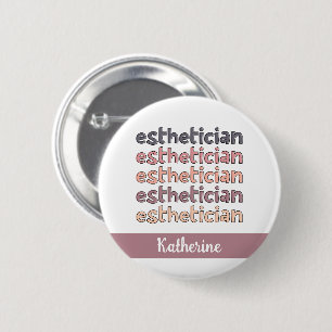 Macaron Rond 5 Cm Cosmetologue Esthéticien Personnalisé Beautician