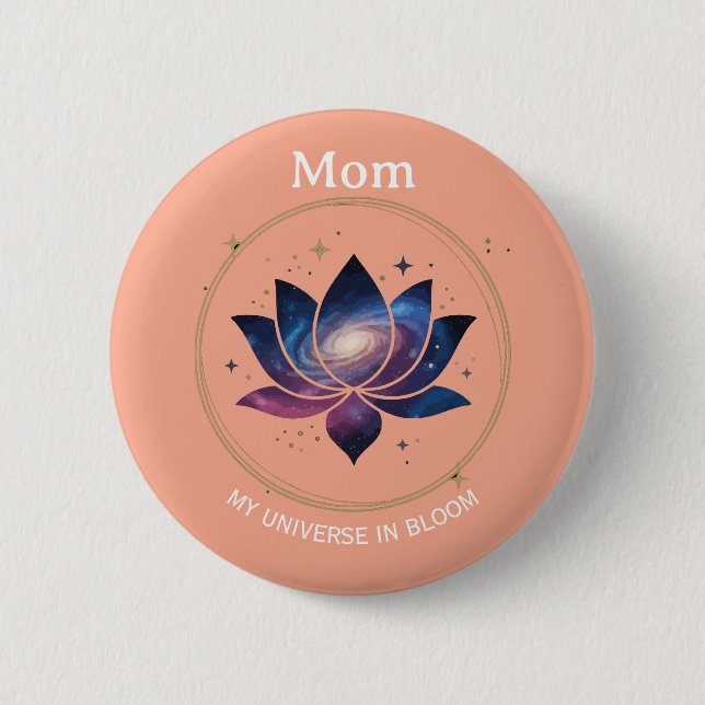 Macaron Rond 5 Cm Cosmic Lotus Flower Mom Bloom (Devant)