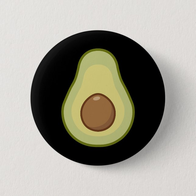 Macaron Rond 5 Cm Costume Avocado - Halloween Vegan (Devant)