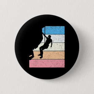 Macaron Rond 5 Cm Costume d'alpiniste Escalade de bloc Vintage Monta