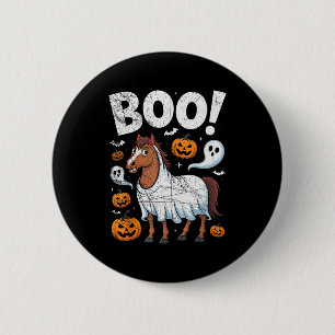 Macaron Rond 5 Cm Costume de cheval fantôme Funny Cavalier Amoureux 