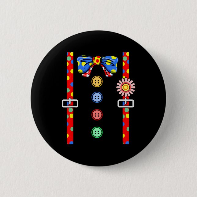 Macaron Rond 5 Cm Costume de clown Halloween (Devant)