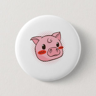 Macaron Rond 5 Cm Costume de Cochon Mignon Cadeau Pour les Amoureux