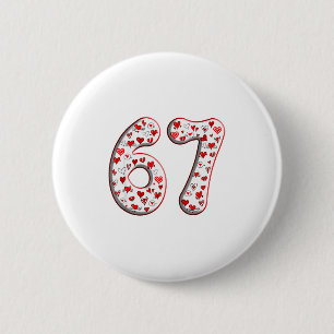 Macaron Rond 5 Cm Costume de couple duo 67 Mème Six Sept Saint-Valen