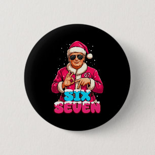 Macaron Rond 5 Cm Costume de drôle de Trump 67 Mème Six Sept Noël Sa