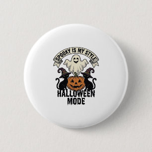 Macaron Rond 5 Cm Costume de fantôme d'Halloween Chat de citrouille 