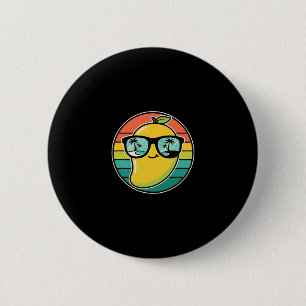 Macaron Rond 5 Cm Costume de fruit de mangue rétro cool Lunettes tro