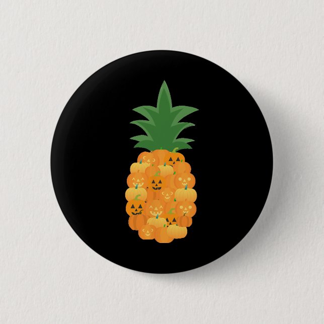 Macaron Rond 5 Cm Costume De Fun Citrouille Pour Amateur D'Ananas (Devant)