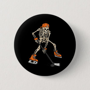 Macaron Rond 5 Cm Costume de hockey sur glace de squelette pour homm