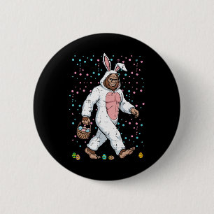 Macaron Rond 5 Cm Costume de lapin de Pâques Bigfoot drôle Sasquatch