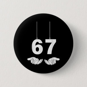 Macaron Rond 5 Cm Costume de mème drôle 67 Six Sept Halloween Gen Z