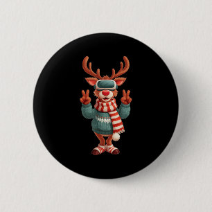 Macaron Rond 5 Cm Costume de renne de réalité virtuelle cool pour ad