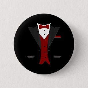 Macaron Rond 5 Cm Costume de smoking d'Halloween - Mariage drôle