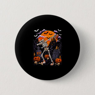 Macaron Rond 5 Cm Costume de squelette faisant le dab pour Halloween