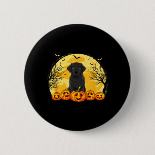 Macaron Rond 5 Cm Costume d'Halloween citrouilles chien Labrador noi