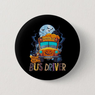 Macaron Rond 5 Cm Costume d'Halloween de chauffeur d'autobus scolair