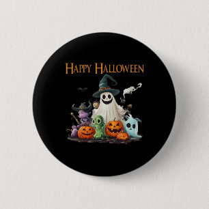 Macaron Rond 5 Cm Costume d'Halloween éffrayant Ghost Halloween Happ