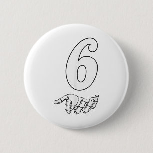 Macaron Rond 5 Cm Costume d'Halloween Number 6 Matching 67 Meme pour