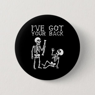 Macaron Rond 5 Cm Costume d'Halloween Squelettes J'ai Votre Dos Homm