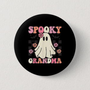 Macaron Rond 5 Cm Costume Fantôme éffrayant de grand-mère Halloween 