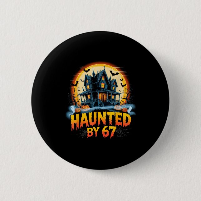 Macaron Rond 5 Cm Costume Halloween 67 Meme hanté par 6-7 Brainrot  (Devant)