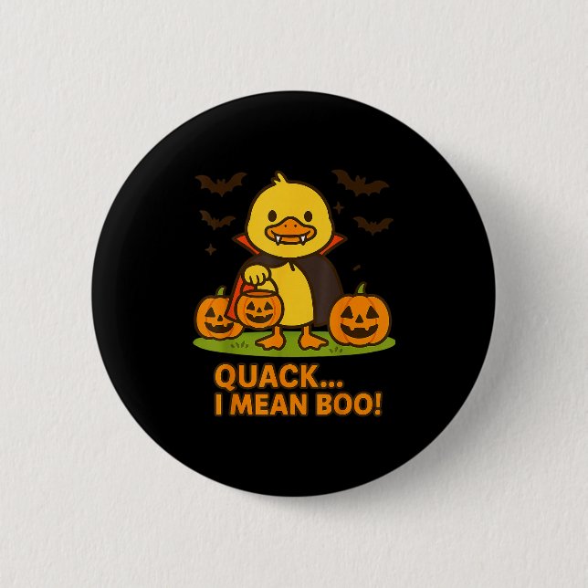 Macaron Rond 5 Cm Costume Halloween Canard Drôle - Quack Je Veux Dir (Devant)